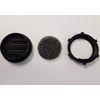 The Display Shield Louvered Vent, Bug Screen, 60ppi Filter, Seal and Cap, 2.5", Black
