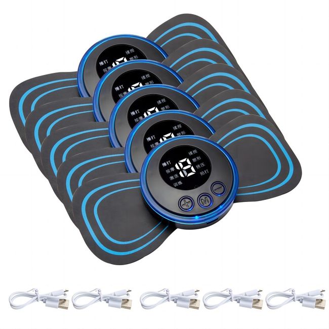 Mini Portable EMS Pulse Massager Full Body Electrical Magic Massage  Stickers TENS Pulse Muscle Relax Tool With Charging Case