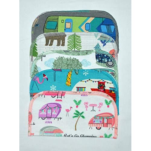 1 Ply 8x8 Inches Printed Flannel Set of 5 Little Wipes Traveling Campers