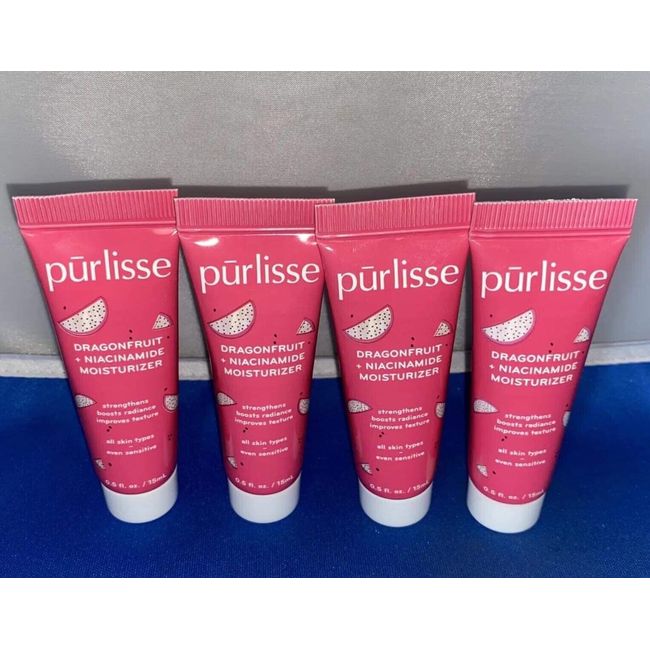 {D3} 4x Purlisse Dragonfruit + Niacinamide MOISTURIZER 15 ml/0.5 oz Deluxe Samp.