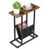 2X Narrow Side Table for Small Spaces End Table Magazine Table w/ Storage Holder