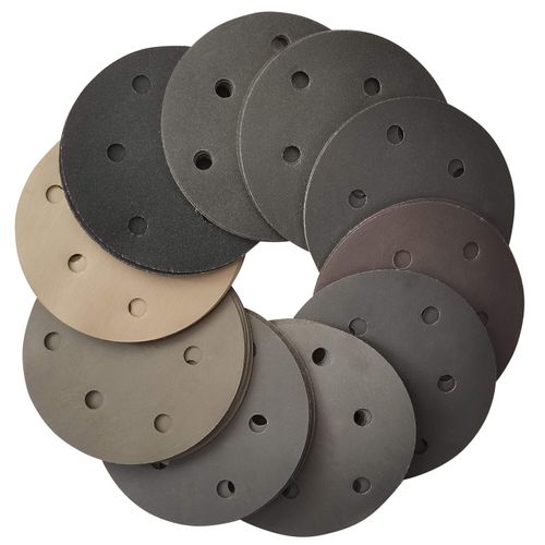 Aewio 50 Sheets 125mm Water Resistant Sandpaper #240 - #3000 Round 6 Hole Sanding Discs for Sanding 240 320 400 600 800 1000 1200 1500 2000 3000 5 Sheets Each (50 Sheets Set of 100) Type: 5 each