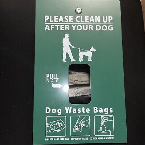 Pet Waste Bag Dispenser Green Metal With 400 Dog Waste Bags/Outdoor Parks Or Use