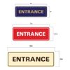 Standard ENTRANCE Door/Wall Sign - Black - Small (2 Pack)
