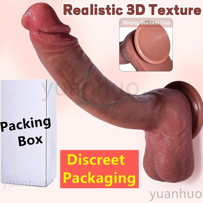 8.6in Realistic Liquid Silicone Suction Cup Big Dong Dildo Women Use Lubricant