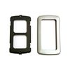 Clearcut - Flatline Silver Double Surround - Support Frame - Battery Tester - Single Light Switch - Campervan and Motorhome
