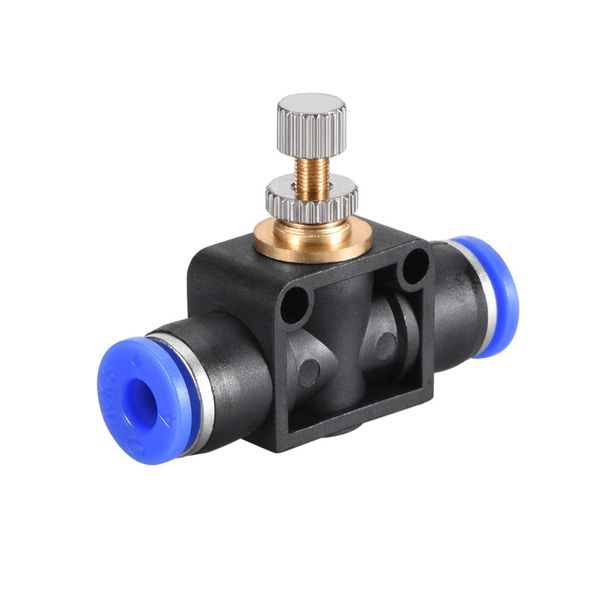 uxcell LSA-4 Union Straight Air Flow Control Valve with Push-to-Connection Fitting Pneumatic Inline Speed Controller Tube Outer Diameter 4mm