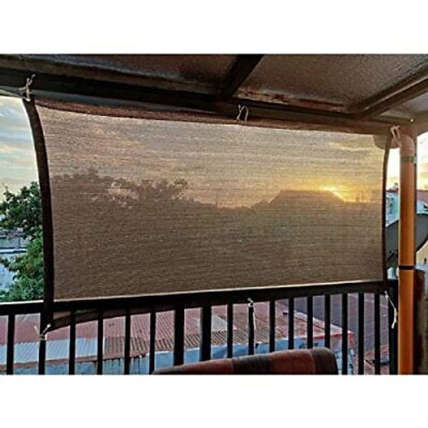 Fence Privacy Screen Balcony Sun Shade Cloth 80% Shade Fabric 3'3"x9'9" Coffee