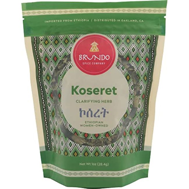 Koseret | Butter Clarifying Herb | Hand Picked & Processed Authentic Ethiopian Koseret | Harvested in and Imported from Ethiopia | Non-GMO | Organic | No preservatives | ኮሰረት (1 oz) | Used to make Niter Kibbeh and Dry Rubs