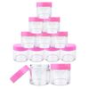 Beauticom® (30 PCS) 30G/30ML Round Clear Plastic Refillable Jars with Pink Lids