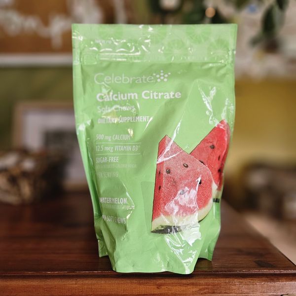 Celebrate Vitamins 500mg Calcium Citrate Soft Chews with 500 IU Watermelon D3