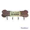 Hook Rack Dog Bone Shape 4 Metal Hooks Lacquer Plaque Wall Mount