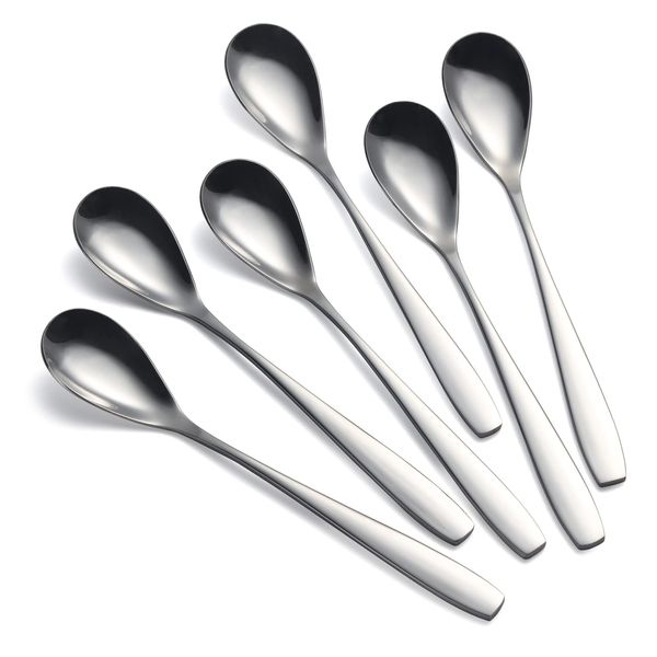 Egg Spoons for Soft Boiled Eggs Stainless Steel 5.5 in Egg Scoop Set of 6 for Dessert Spoon, Tea Spoon,Coffee Spoon,Ice Cream Spoon