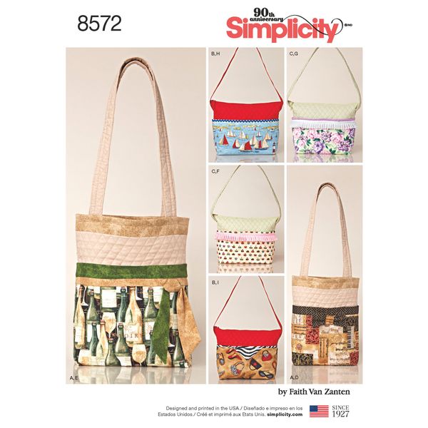 Simplicity 8572Simplicity Pattern 8572 Changeable Cover Bags, Paper, White, OS (ONE Size)