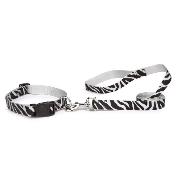 East Side Collection Animal Print Dog Leash, 4-Feet x 5/8-Inch Lead, Zebra