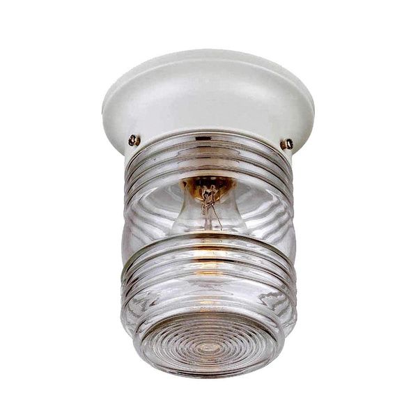 Acclaim 101WH Builder's Choice Collection 1-Light Ceiling Mount Outdoor Light Fixture, Gloss White