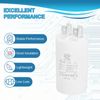 PATIKIL CBB60 10uF Run Capacitor,1 Pcs AC450V 4 Pin Double Insert with Sheath Spring, White