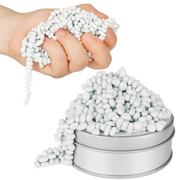 Magnetic Balls, Crags Ferrite Putty, Over 600 Weak Magnetic Ferrite Stones in a Metal Tin, Fidget Toys for Adults and ADHD Desk Toys for Office (White)