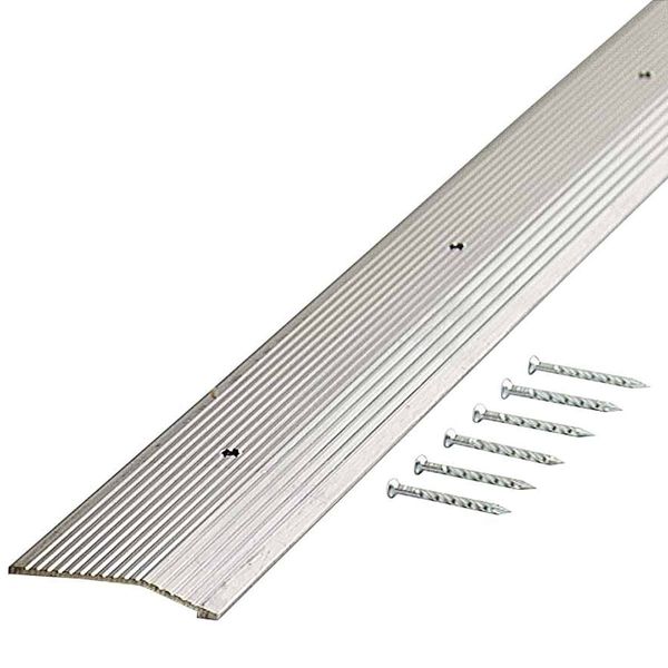 M-D Building Products 78212 Extra Wide Fluted 2-Inch by 36-Inch Carpet Trim, Silver