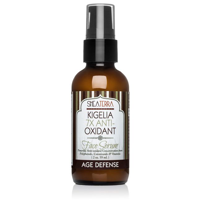 Shea Terra Kigelia Age Defense Collection – Antioxidant Face Serum | Natural Anti-Aging Face Serum with Antioxidants that Moisturize, Renew and Repair Skin – 2oz