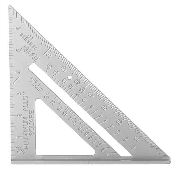 Jazooli 7" Aluminium Combination Square - Straight Edge Tri Speed Square, Ideal Carpenters Square & Roofing Square - Metric Graduations, Set Square Tool, 45 90 Degree Angle Ruler