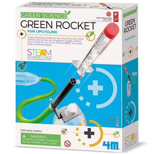 4M Green Science Rocket Kit - STEM Toys DIY Physics Science Experiment Launch Educational Gift, Brown/a (4630)