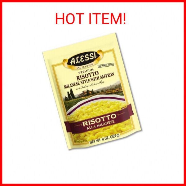 Alessi Autentico, Premium Seasoned Risotto, Italian Arborio Rice (8oz, 6pack) Ea