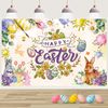 Happy Easter Banner Easter Party Decorations Rabbit Egg Home Backdrop Spring Party Supplies
