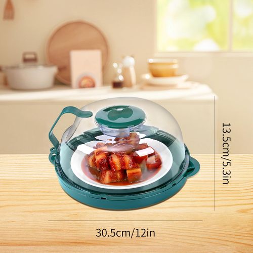 Microwave Splatter Cover, Microwave Plate Cover for Food with Water Steamer and Tray, 12 Inch Microwave Lid with Integrated Handle Splatter Guard, House Essentials for Gift