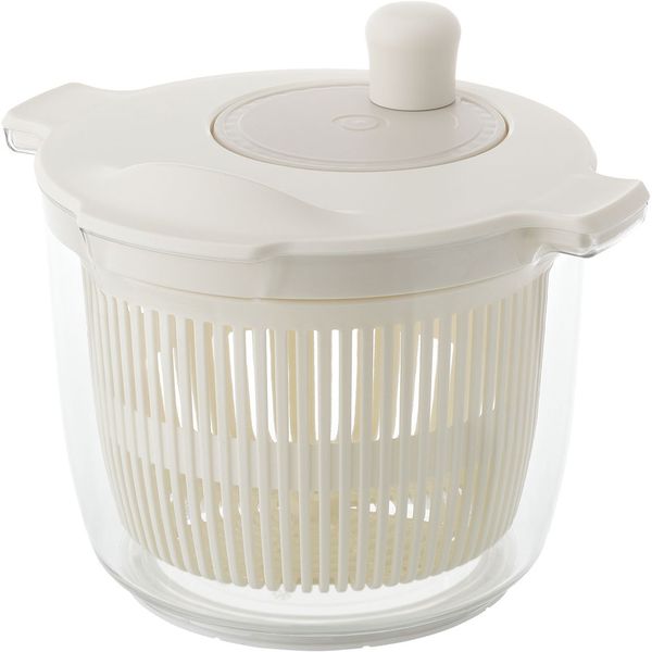 Squirrel Salad Spinner, Vegetable Colander, White, 7.3 fl oz (2.3 L), Liberalista, Made in Japan