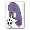 3dRose lsp_281385_1 Cute Funny Manatee Playing Soccer Cartoon Toggle Switch