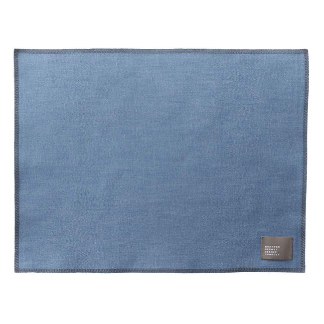 Quarter Report Denim Placemat, Dining Table, Mat, Ichillon, Light Blue, W 17.7 x H 13.8 inches (45 x 35 cm), 100% Cotton, Cloth, 14 oz Denim, Made in Japan