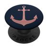 Light Pink Anchor nautical design On Dark Blue PopSockets Adhesive PopGrip