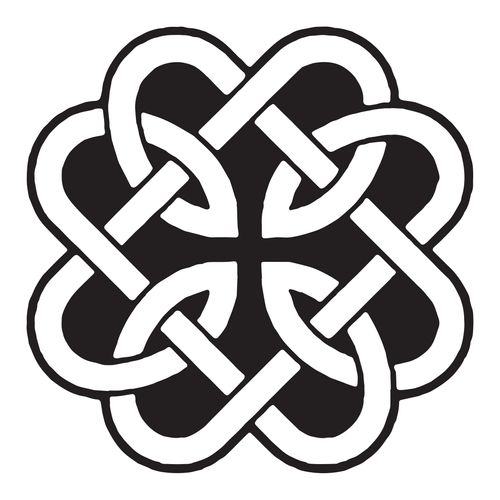 Applicable Pun Celtic Pattern #7 - Knot Shamrock Medallion Irish Heritage - 5 inch Black Vinyl Decal Sticker for Cars, Laptops, Trucks, and Glass