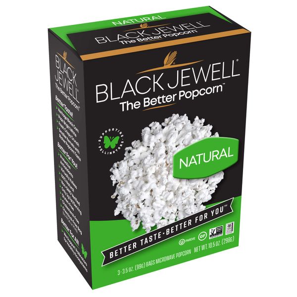 Black Jewell Gourmet Microwave Popcorn, Healthy Popcorn Snack, Natural, 10.5 Ounces (Pack of 1)