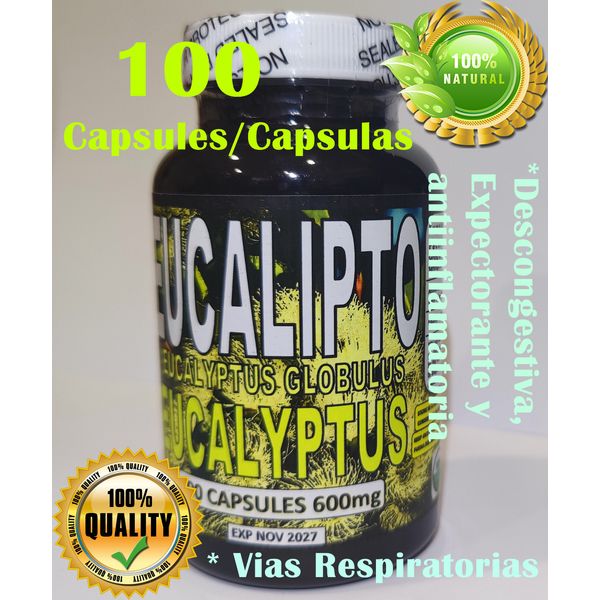 Eucalipto - eucalyptus 100 Capsules - Hojas de eucalipto Capsulas