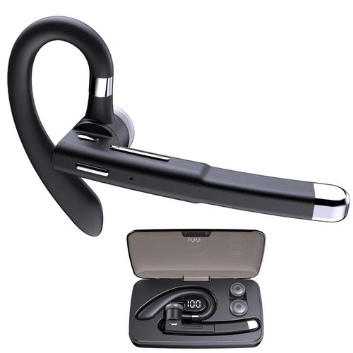 Wireless Earphone Ear-Hook Headphone Boom Mic Compatible with Google Pixel 9a, Handsfree Single Headset Over The Ear Earbud