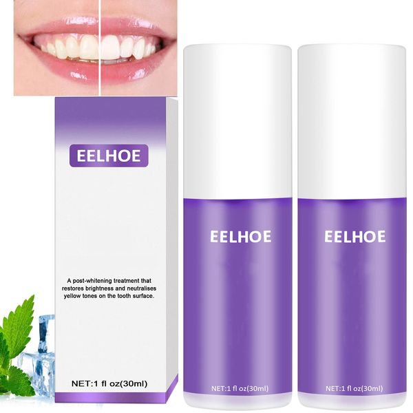 2PCS Purple Teeth Whitening Toothpaste, Tooth Stain Removal, Purple Toothpaste Protect Sensitive Teeth, Teeth Whitening Booster, Intensive Stain Remover Reduce Yellowing Teeth