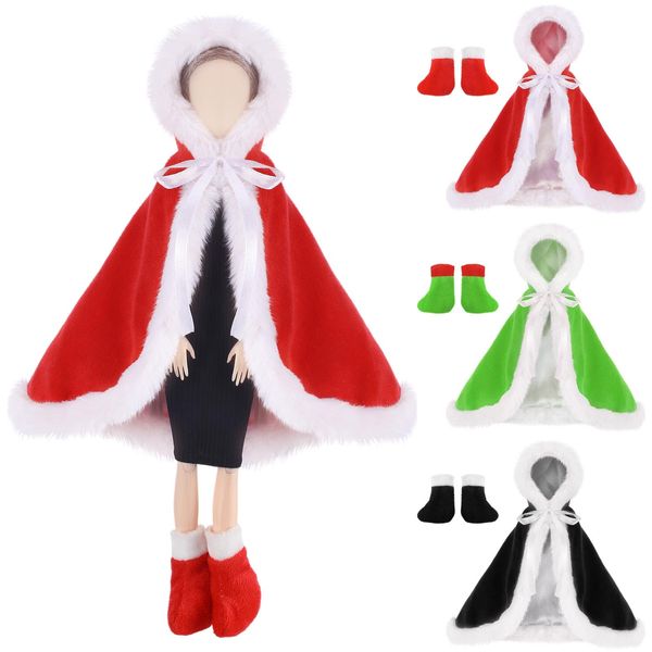 6 Pieces Christmas Elf Doll Clothing Accessories Set Elf Sweater Set Santa Small Sweater with Dolls Shoes Snow Boots for Doll Accessories (Elegant)