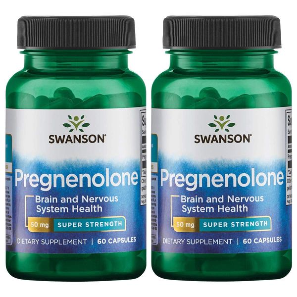 Swanson Pregnenolone - Super Strength 50 mg 60 Caps 2 Pack
