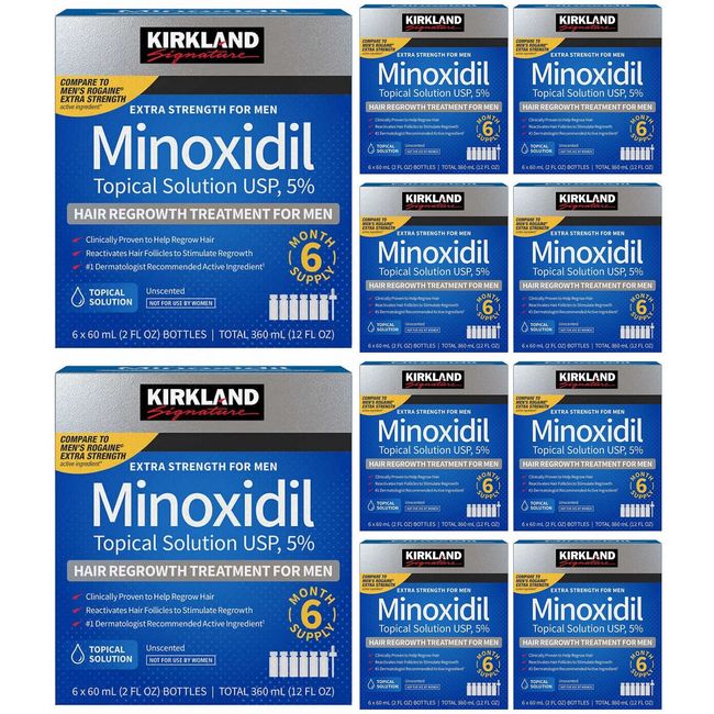 KIRKLAND 5% Minoxidil 60 Month- 10 Boxes MEN Hair Regrowth Solution EXP: 10/2025