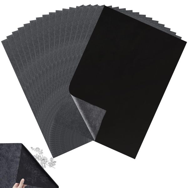 YOUNTHYE 400 Sheets Black Carbon Paper, Carbon Copy Paper A4 Transfer Paper Black Graphite Tracing Paper for Wood Glass Metal Ceramic, Art Craft Projects