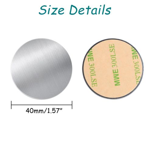 Metal Plates for Magnetic Car Phone Holder Cradle, Thin Steel Sheets Mount Metal Plates for Phone Case with Adhesive for Magnetic Mount Universal Replacement Sticker, Round