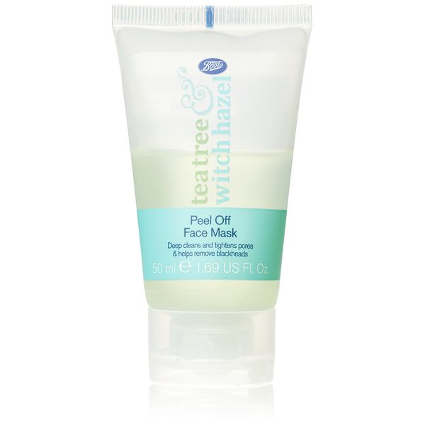 Boots Tea Tree Witch Hazel Peel Off Face Mask-Deep Cleans & Tightens Pores & Helps Remove Blackheads 50ml