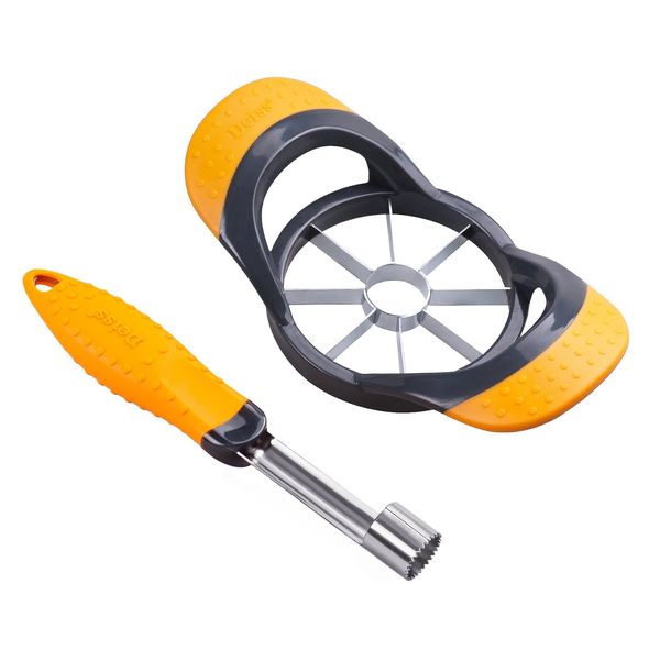 Deiss PRO Apple Slicer & Corer Set — Apple Cutter and Fruit Slicer for Apple, Pear, Avocado, Peach - Sharp Stainless Steel Blades with Ergonomic Non-Slip Handles — Dishwasher Safe