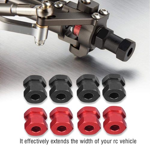 4Pcs RC Car Wheel Hub Adaptor, RC Wheel Hex Hub Metal Adaptor for Traxxas Hsp Redcat Remote Control Crawler Upgrade Part(12mm)