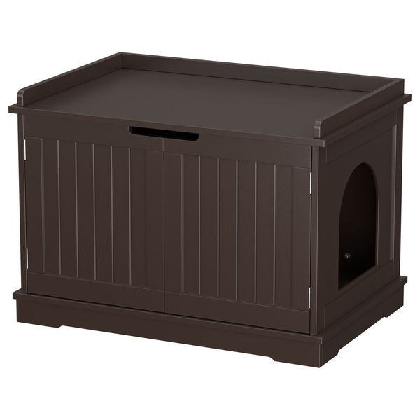 Litter Box Cat Litter Hidden Litter Storage Bench Pet Crate House Light Brown