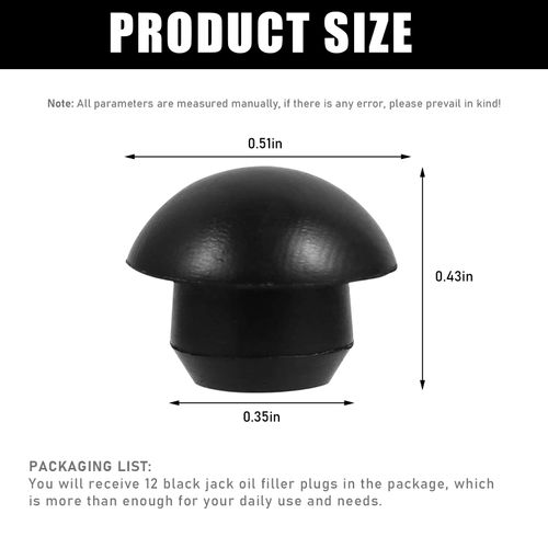 DXNQ 12 PCS Bottle Jack Oil Filler Plugs, Rubber Conical Car Hydraulic Jack Oil Fill Plug Replacement, Portable Floor Bottle Plugs for Oil Reservoir Plug Seals Nozzle Repair Parts