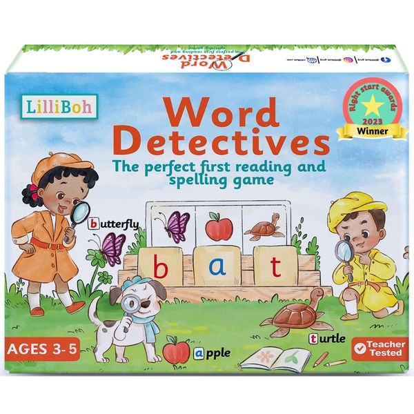 LilliBoh Word Detectives - Learn to read and spell - Educational Toys for 3, 4 and 5 year olds - Learning games - Gifts for 3 4 5 year old girls and boys