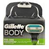 Gillette Body Razor Blade Refills, Shower Safe, 4 Cartridges